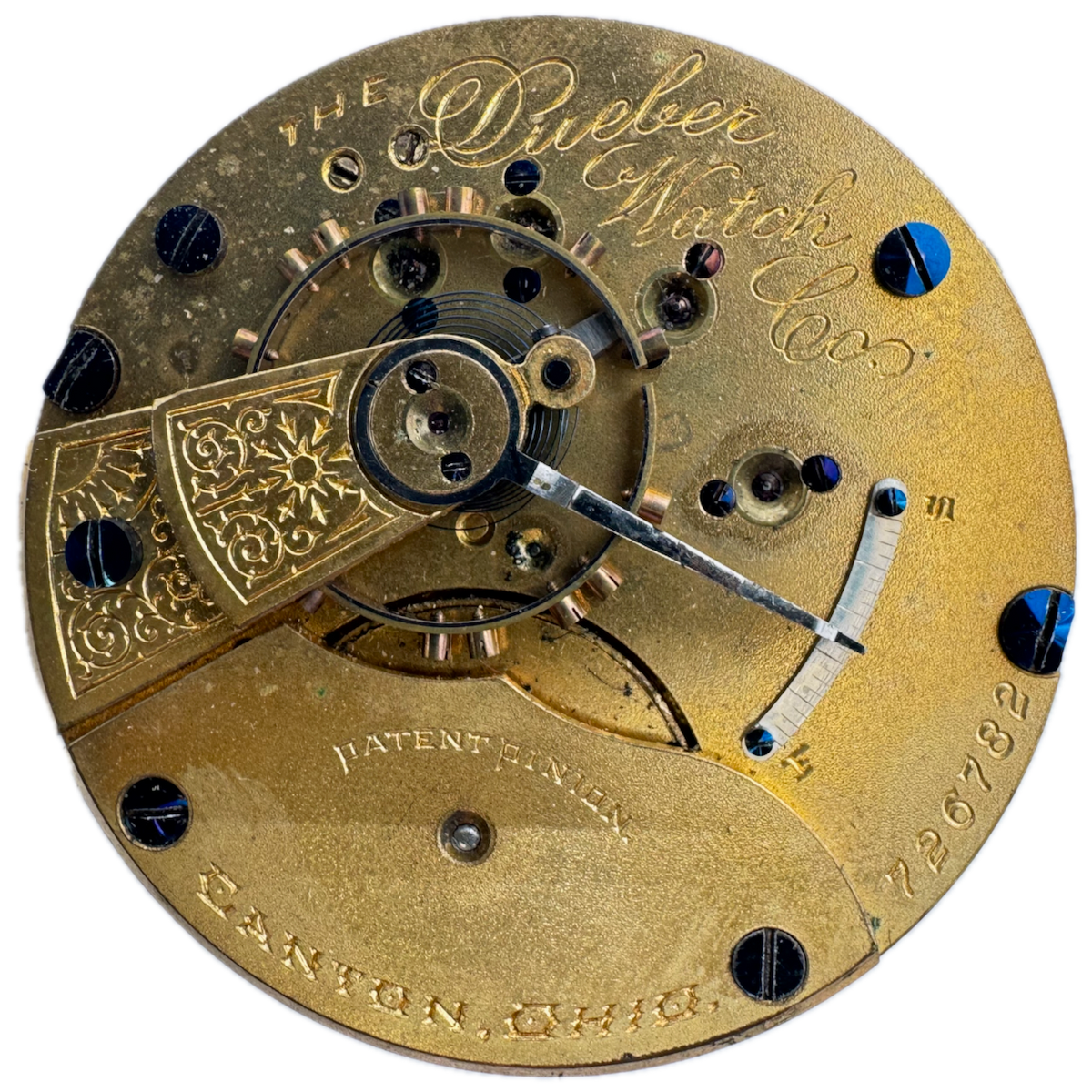 Antique 18s 1892 Hampden Hunter Pocket Watch Movement The Dueber Watch Co. USA