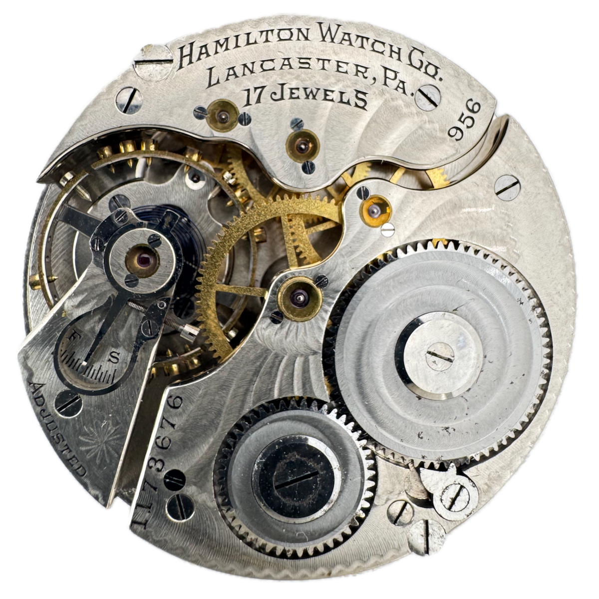 Antique 16s 1916 Hamilton 17 Jewel Mechanical Pocket Watch Movement 956 USA