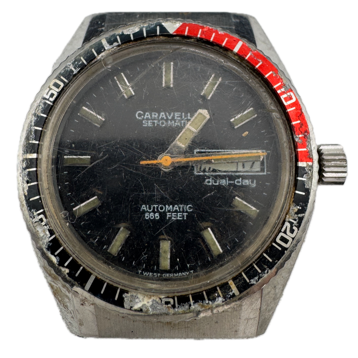 Vintage 1979 Caravelle Devil Diver Coke Men's Automatic Wristwatch 1353 50
