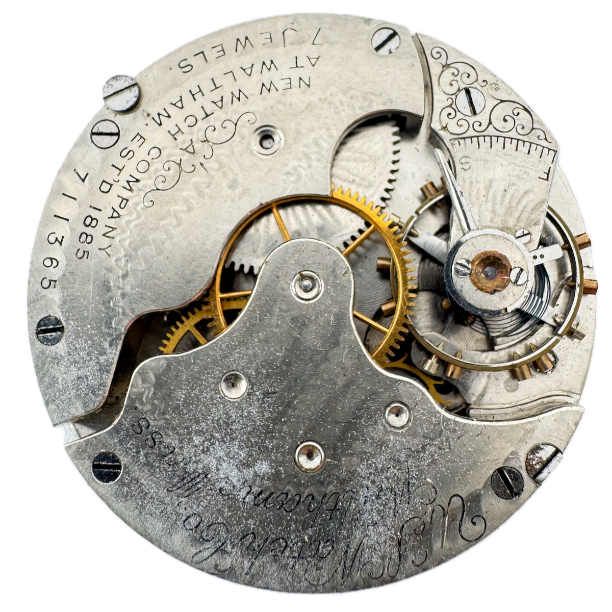 Antique 16 SIze 1903 US Waltham 7 Jewel Hunter Pocket Watch Movement 109 USA