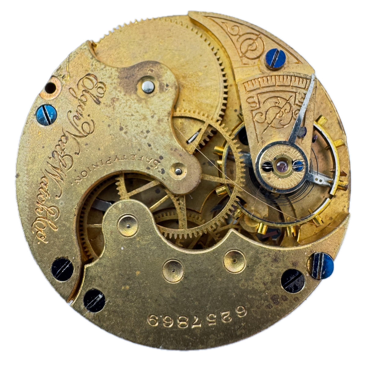Antique 6s 1896 Elgin 7 Jewel Mechanical Hunter Pocket Watch Movement 117 USA