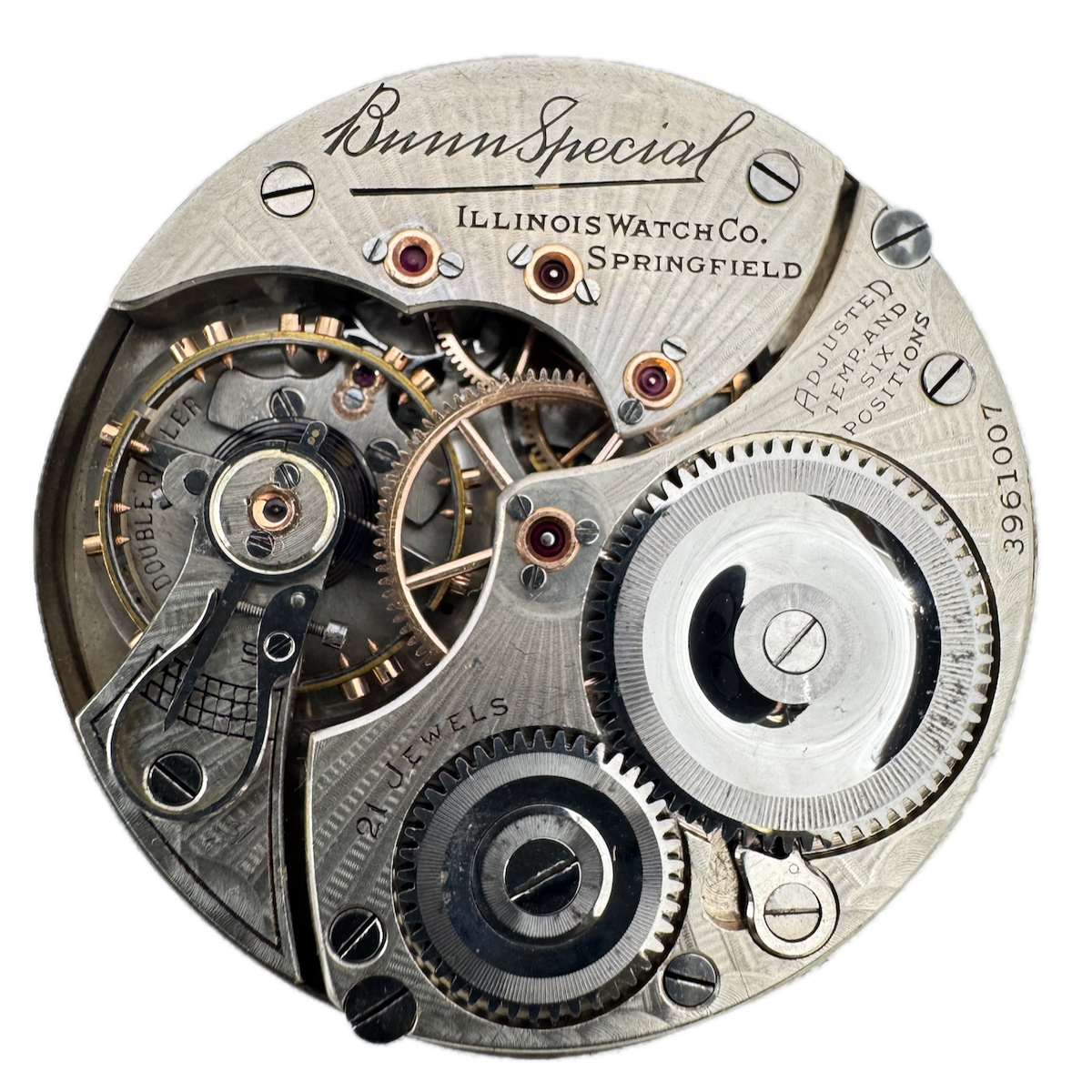 Antique 16s 1921 Illinois 21j Mechanical Pocket Watch Movement Bunn Special USA