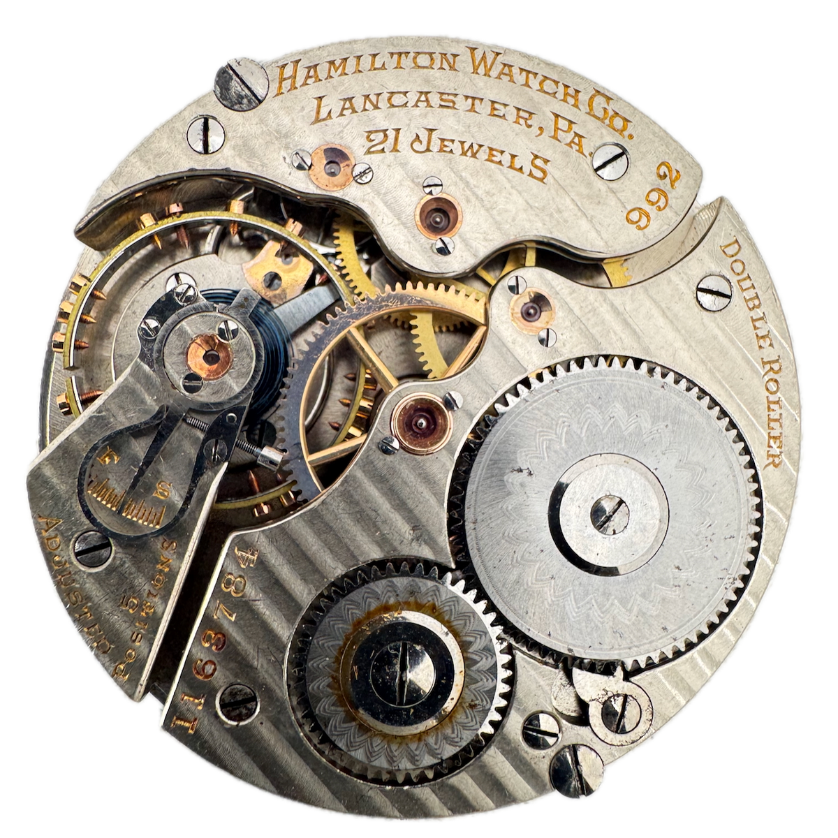 Antique 16s 1916 Hamilton 21j Mechanical Railroad Pocket Watch Movement 992 USA