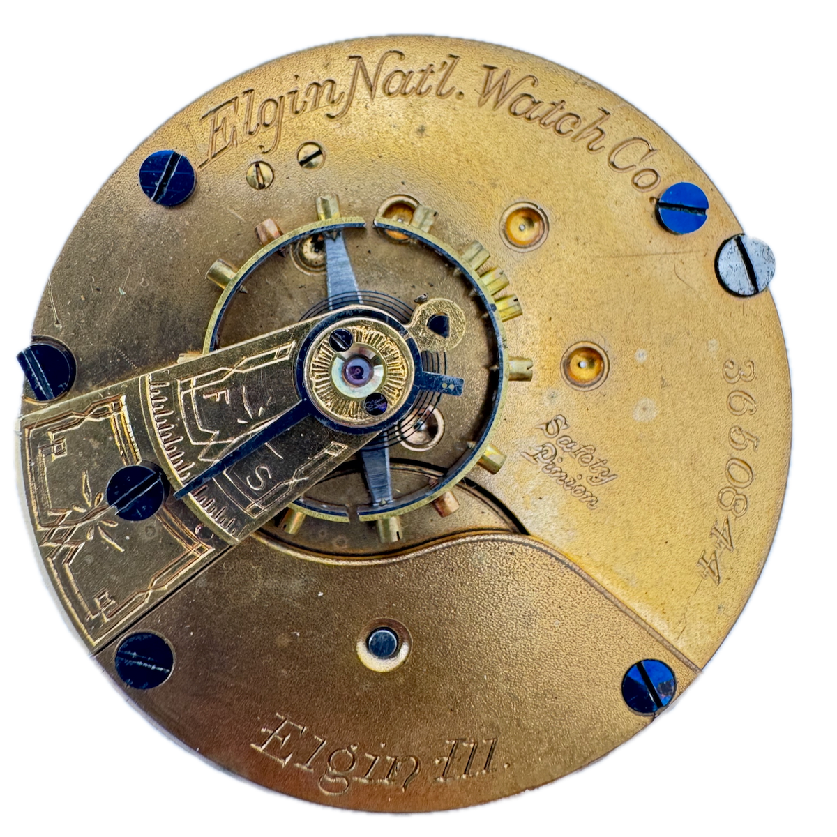 Antique 18s 1890 Elgin 7 Jewel Mechanical Hunter Pocket Watch Movement 96 USA