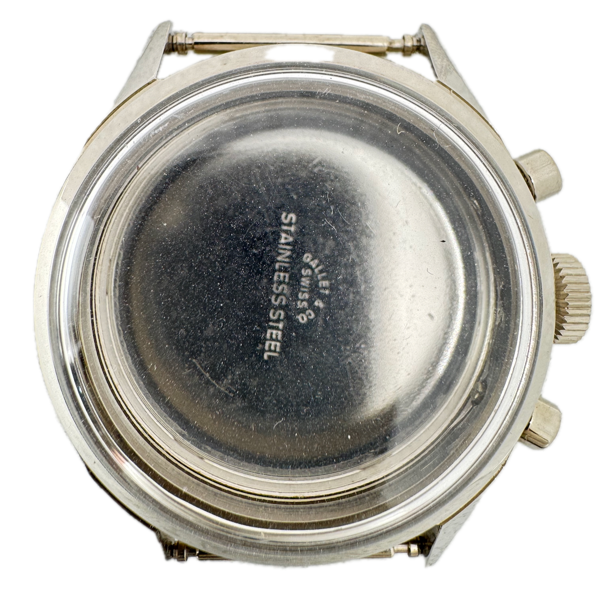 Vintage Gallet Chronograph Men's Wristwatch Case for Valjoux 7736 37mm NOS