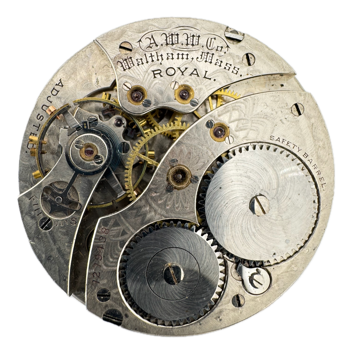 Antique 12s 1902 Waltham 1894 Mechanical Unisex Pocket Watch Movement Royal USA