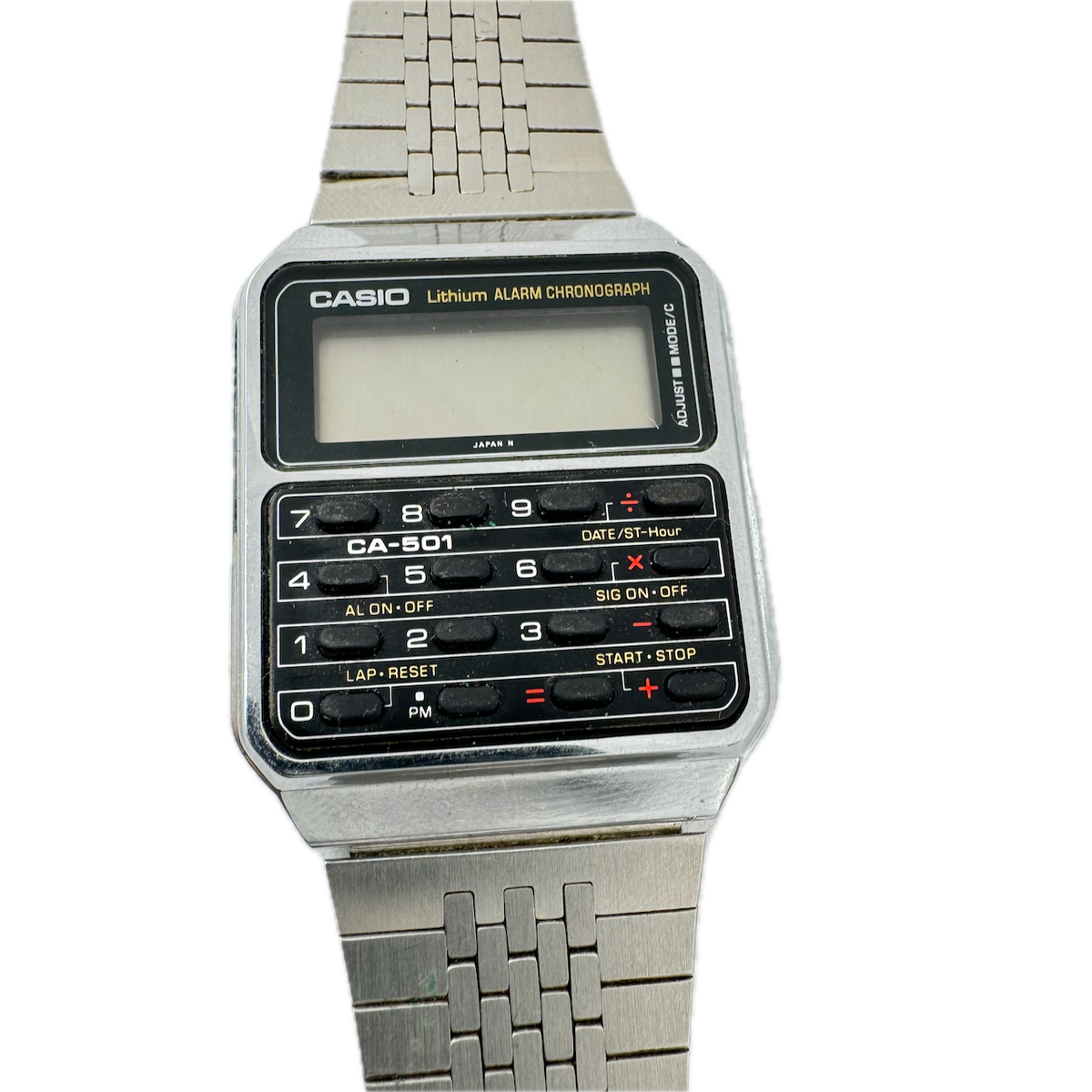 Vintage Casio CA-501 Calculator Men's Quartz LCD Chronograph Wristwatch 437