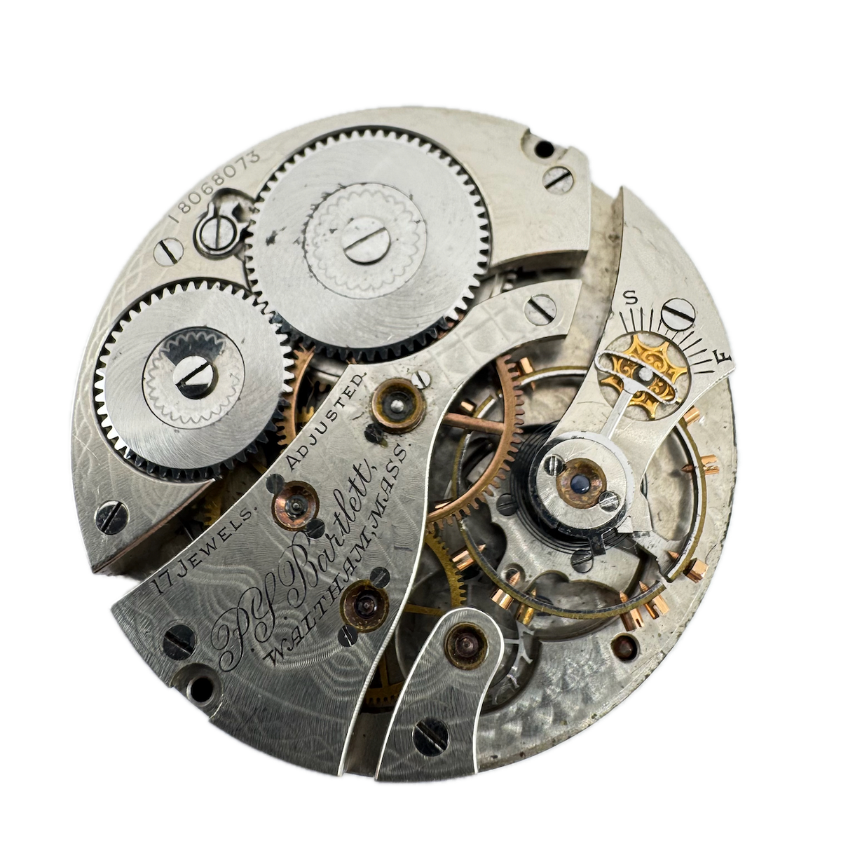 Antique 16S Waltham Mechanical Hunter Pocket Watch Movement P.S. Bartlett USA