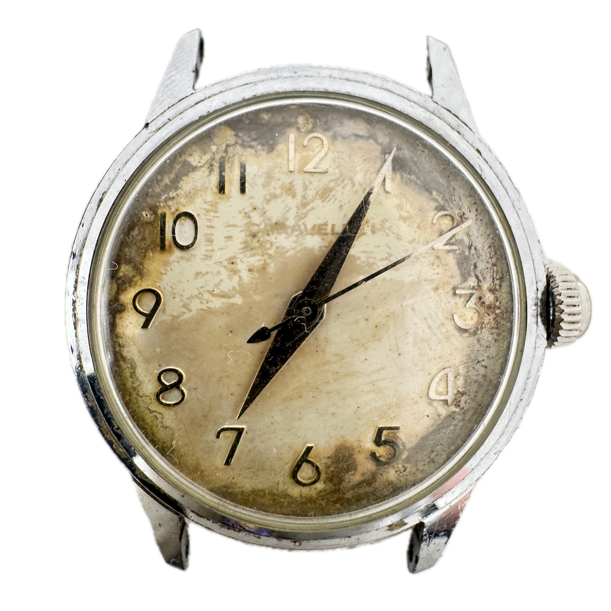 Vintage 32mm Caravelle 2530 Men's Mechanical Wristwatch 11DP Stainless Steel