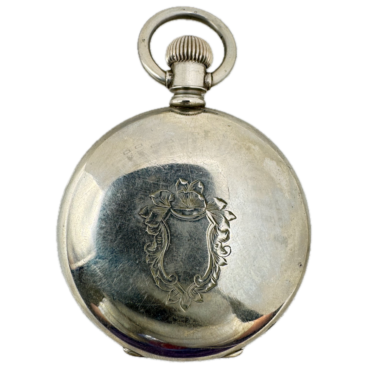 Antique 18s Unbranded Shield Engrave Hunter Pocket Watch Case 3 oz SilverideUSA