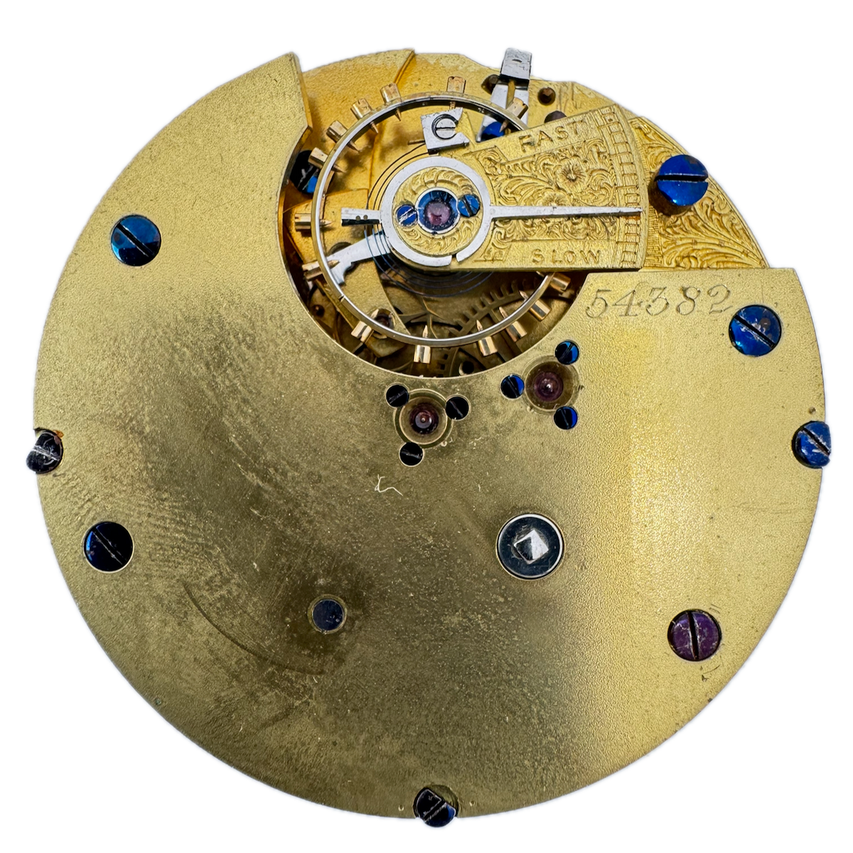 Antique 46mm Centre Seconds Chronograph English Lever Pocket Watch Movement