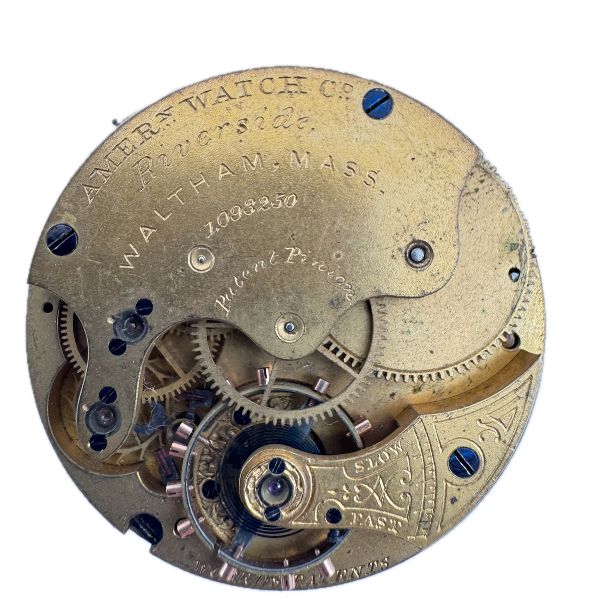 Antique 8s 1880 Waltham 13 Jewel Hunter Pocket Watch Movement Riverside USA