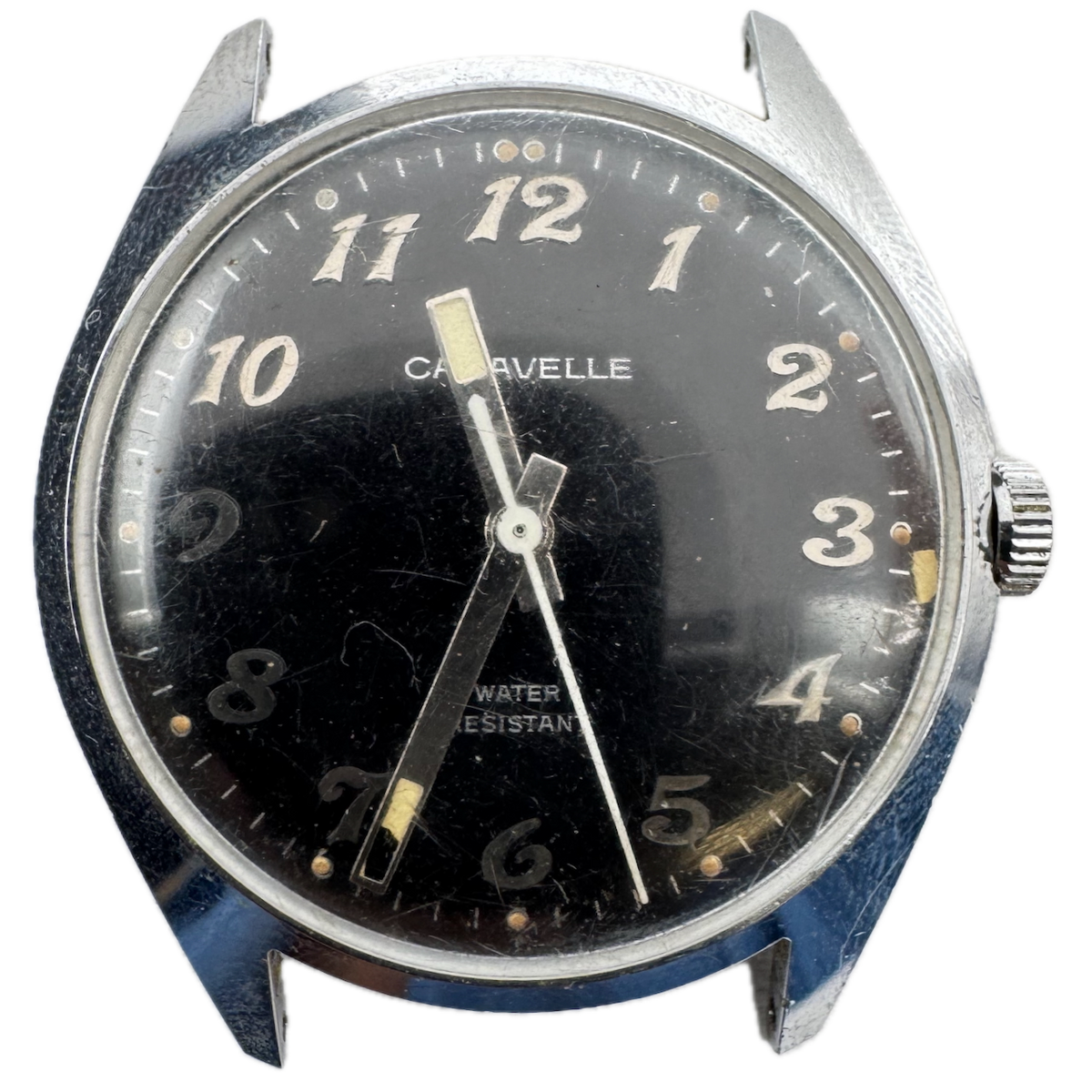 Vintage 1972 Caravelle 2756 Black Dial Men's Mechanical Wristwatch 11DP Japan
