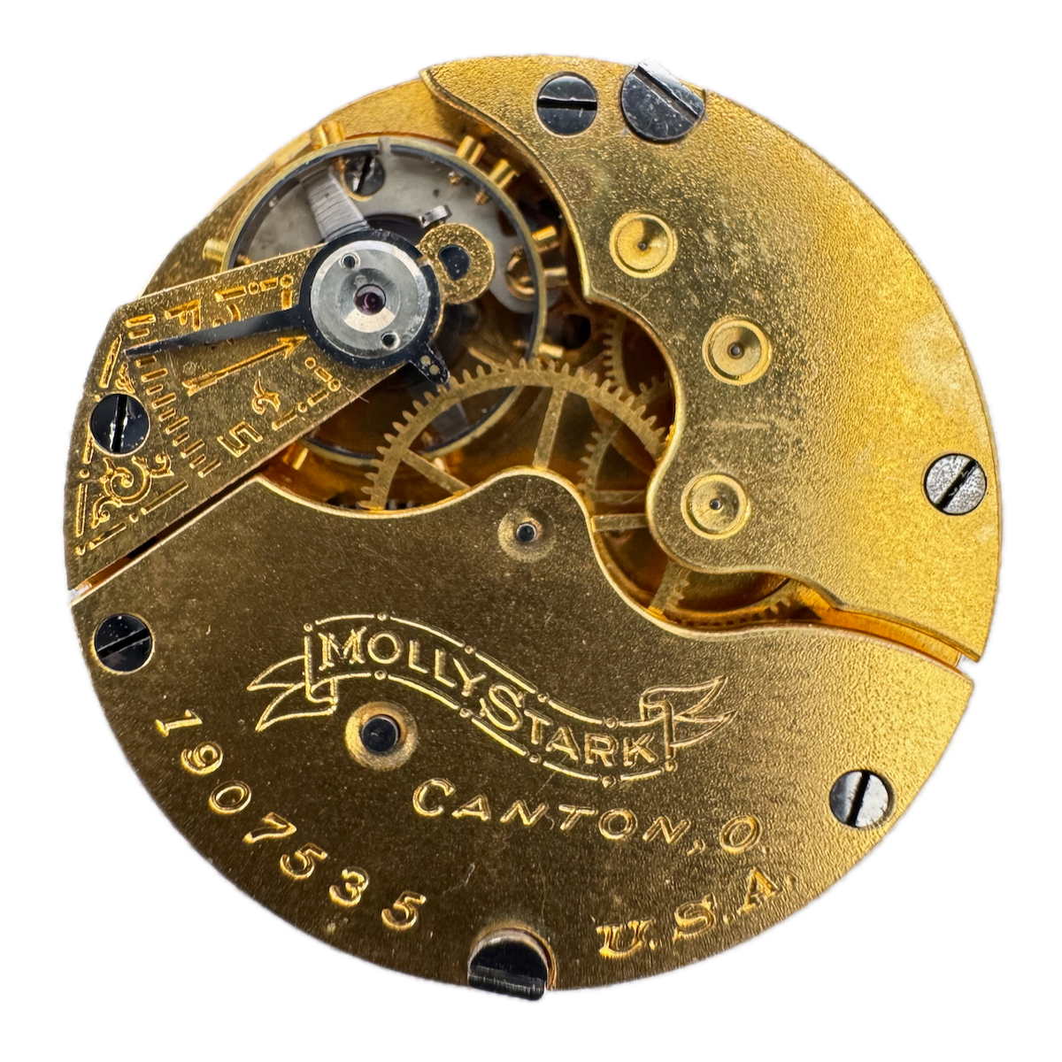 Antique 3/0s 1904 Hampden 7j Hunter Pocket Watch Movement Molly Stark USA