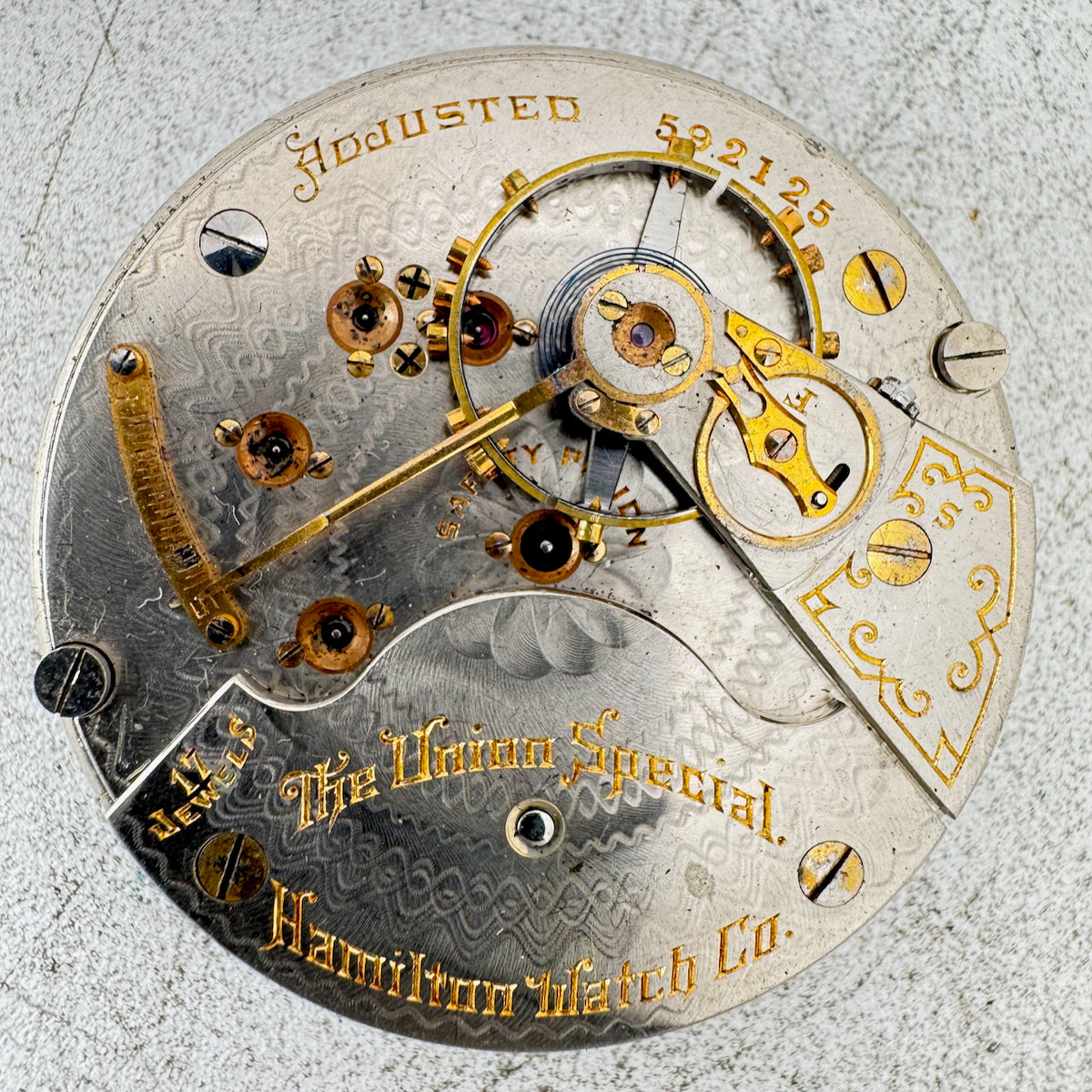 Antique 18s 1908 Hamilton The Union Special 17 Jewel Pocket Watch Movement 926