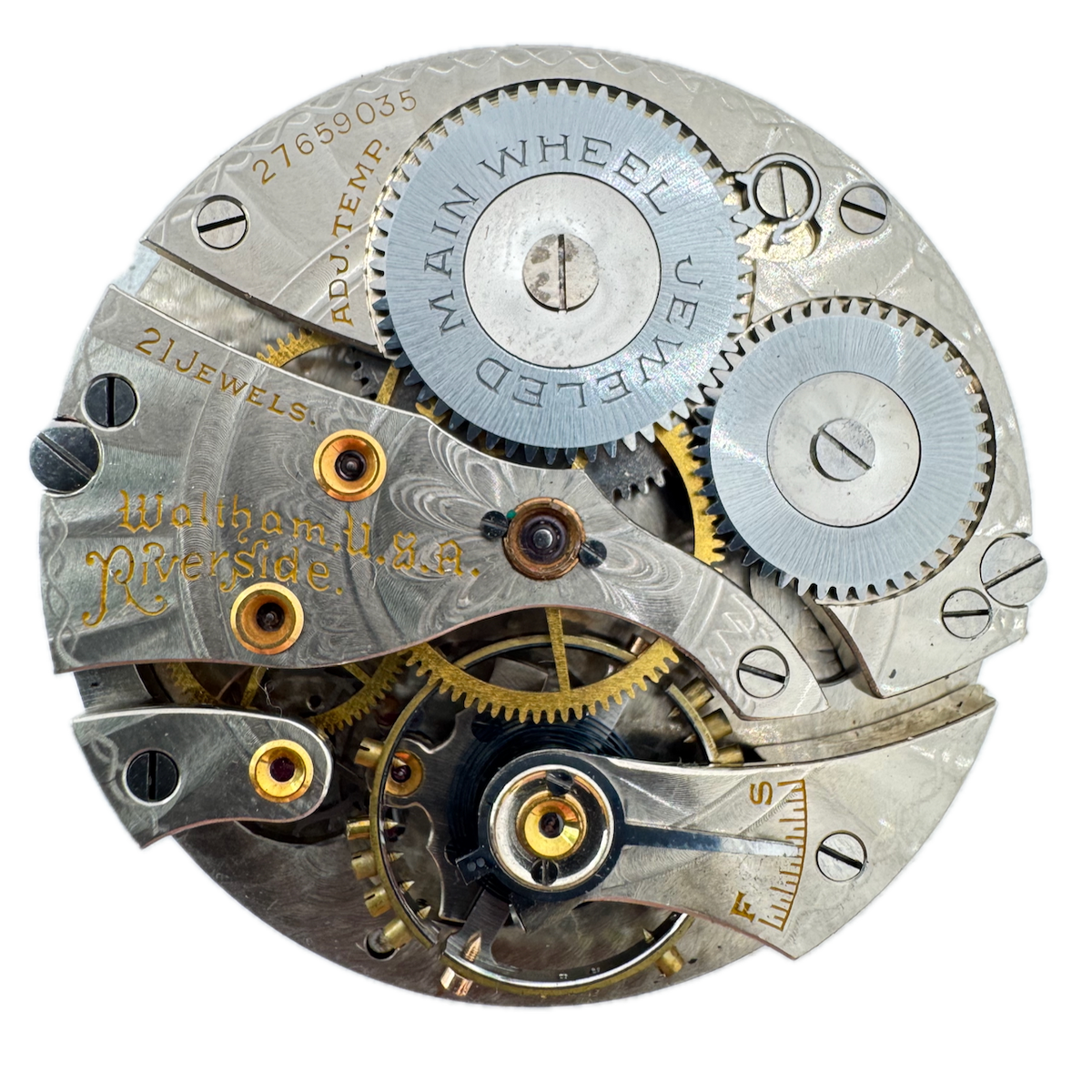 Antique 16s 1932 Waltham 21 Jewel Mechanical Pocket Watch Movement 625 USA