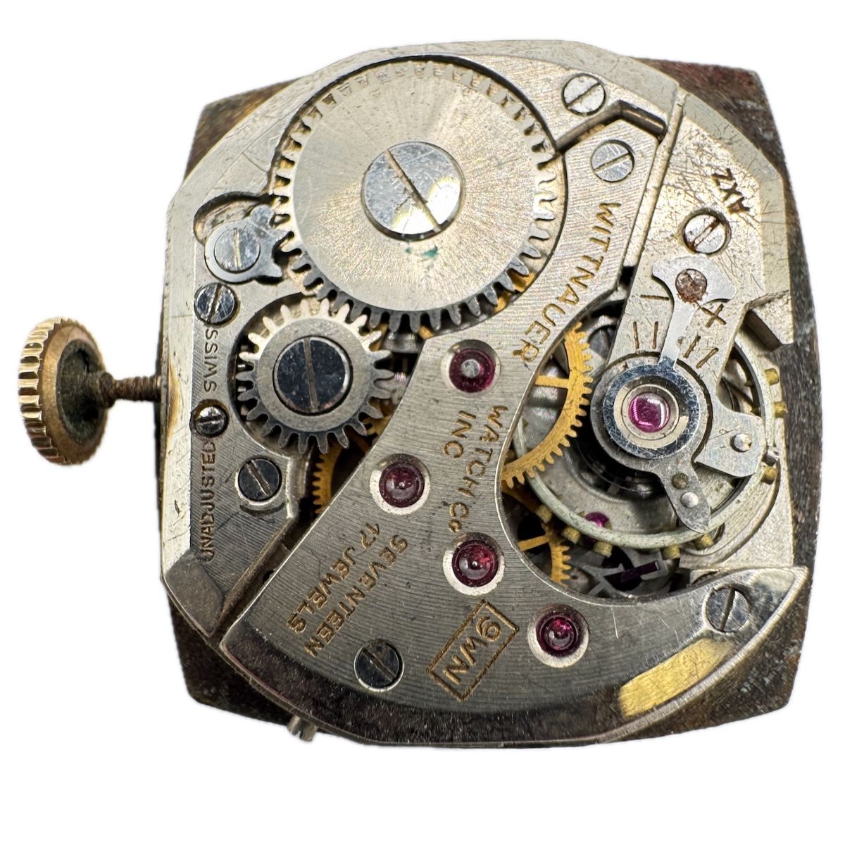 Vintage 21mm Wittnauer Waffle Mechanical Men's Wristwatch Movement 9WN Swiss