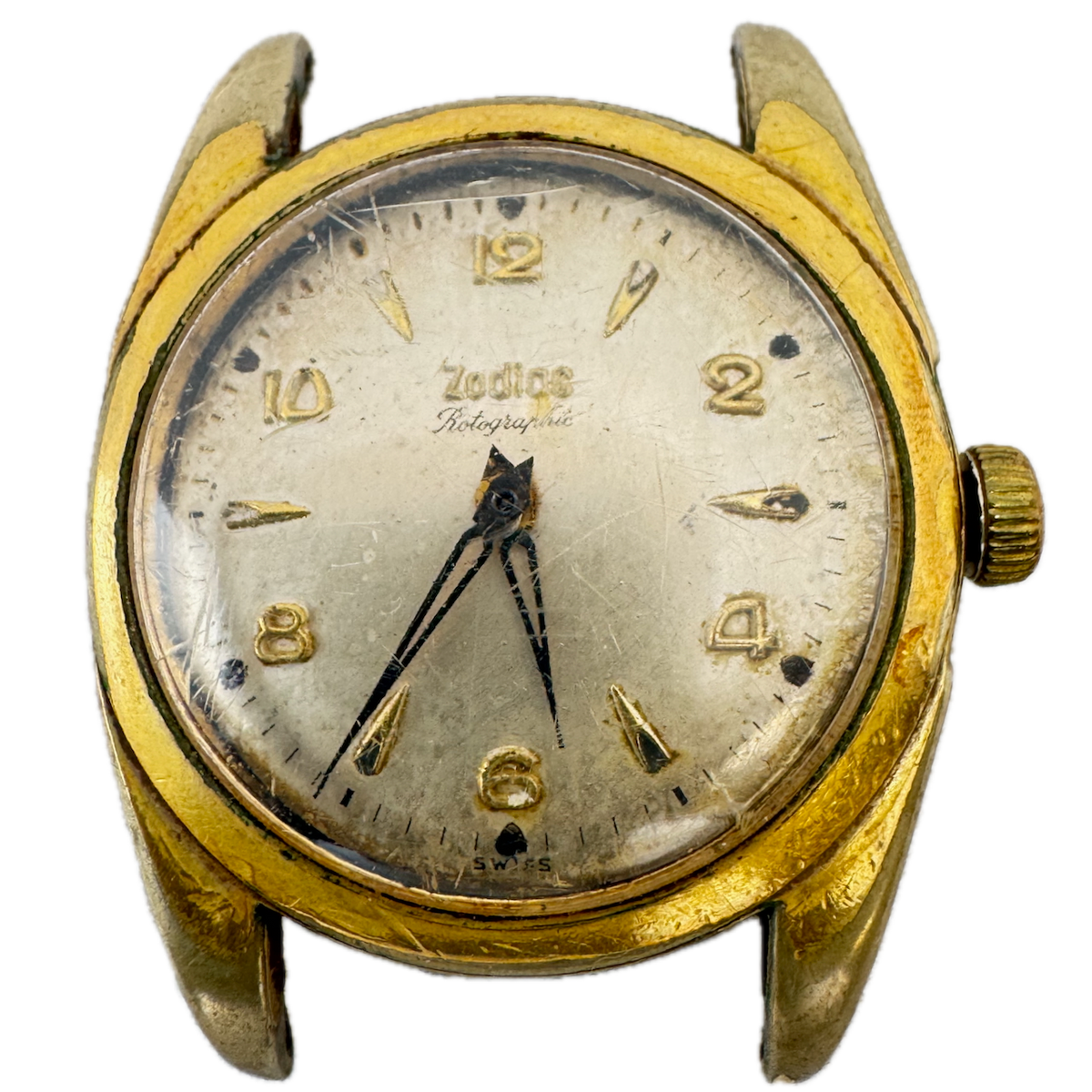 Vintage Zodiac Rotographic Men's Automatic Wristwatch 1381 Steel & Gold Plate