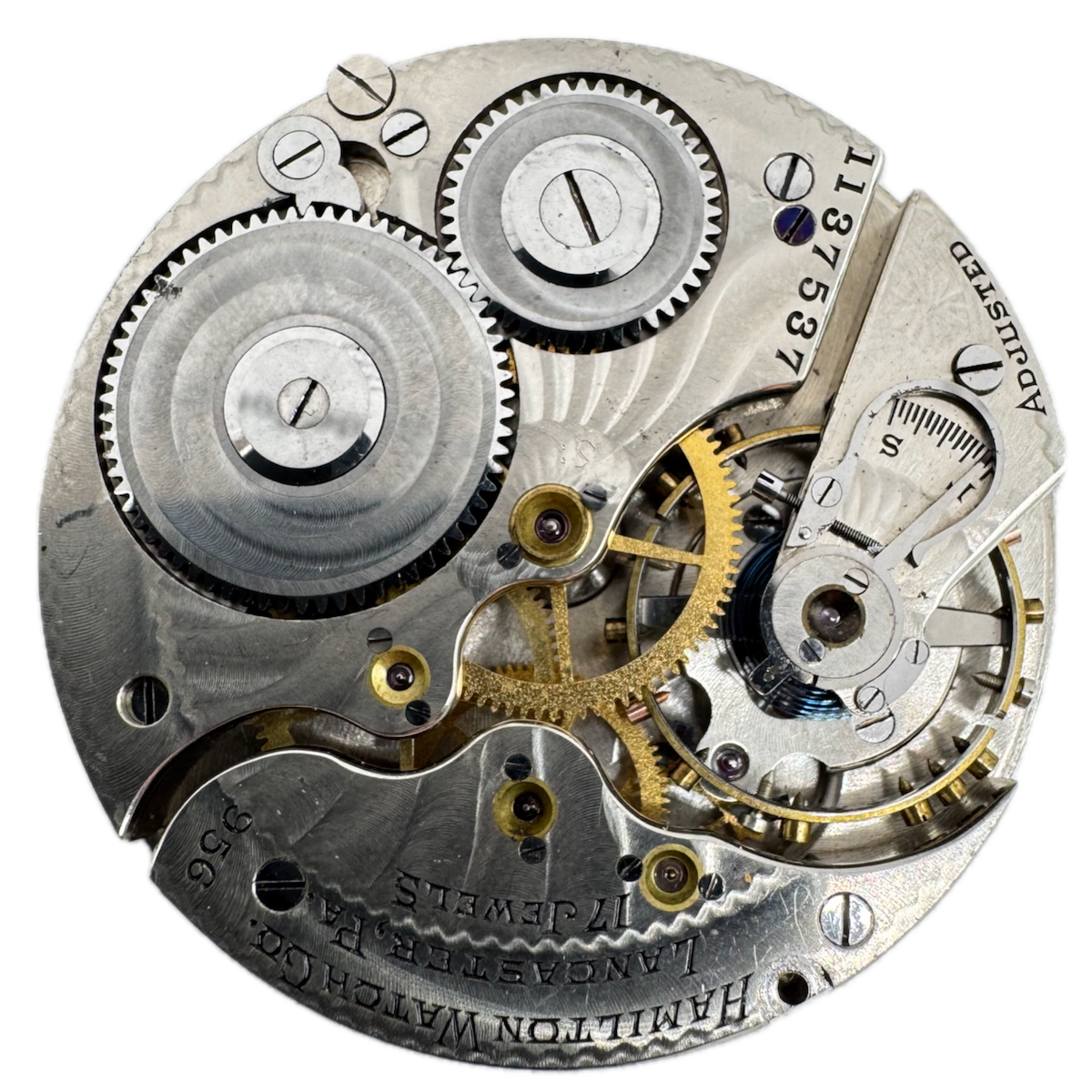 Antique 16s 1915 Hamilton 17 Jewel Mechanical Pocket Watch Movement 956 USA