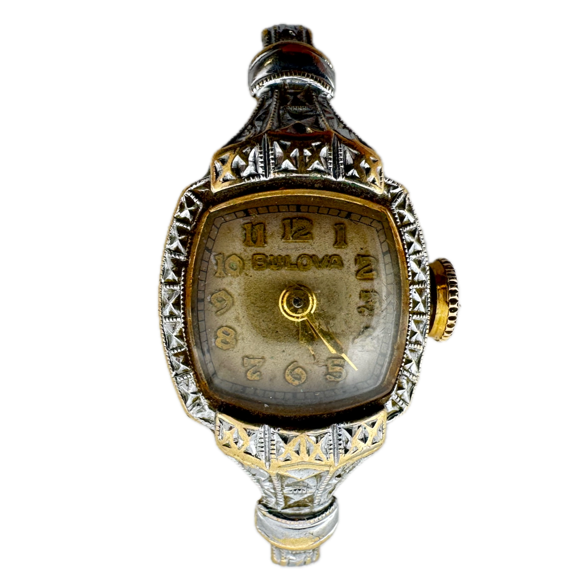 Vintage 1949 Bulova Two Tone Cocktail Ladies Mechanical Wristwatch 5 AC 10k GF