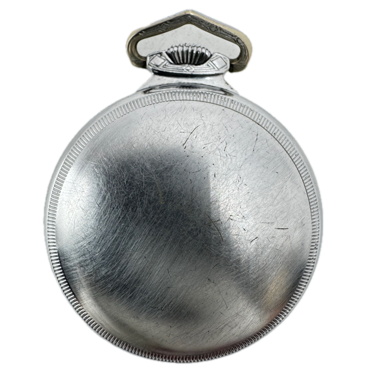 Antique 18s Defiance Coin Edge Open Face Pocket Watch Case Chrome Plated USA