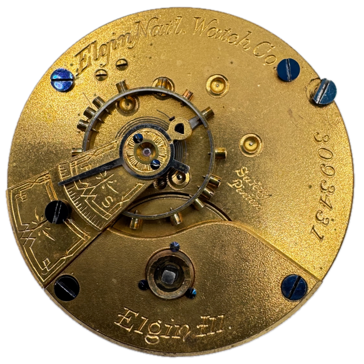 Antique 18s 1889 Elgin 7j Key Wind Open Face Pocket Watch Movement 97 USA