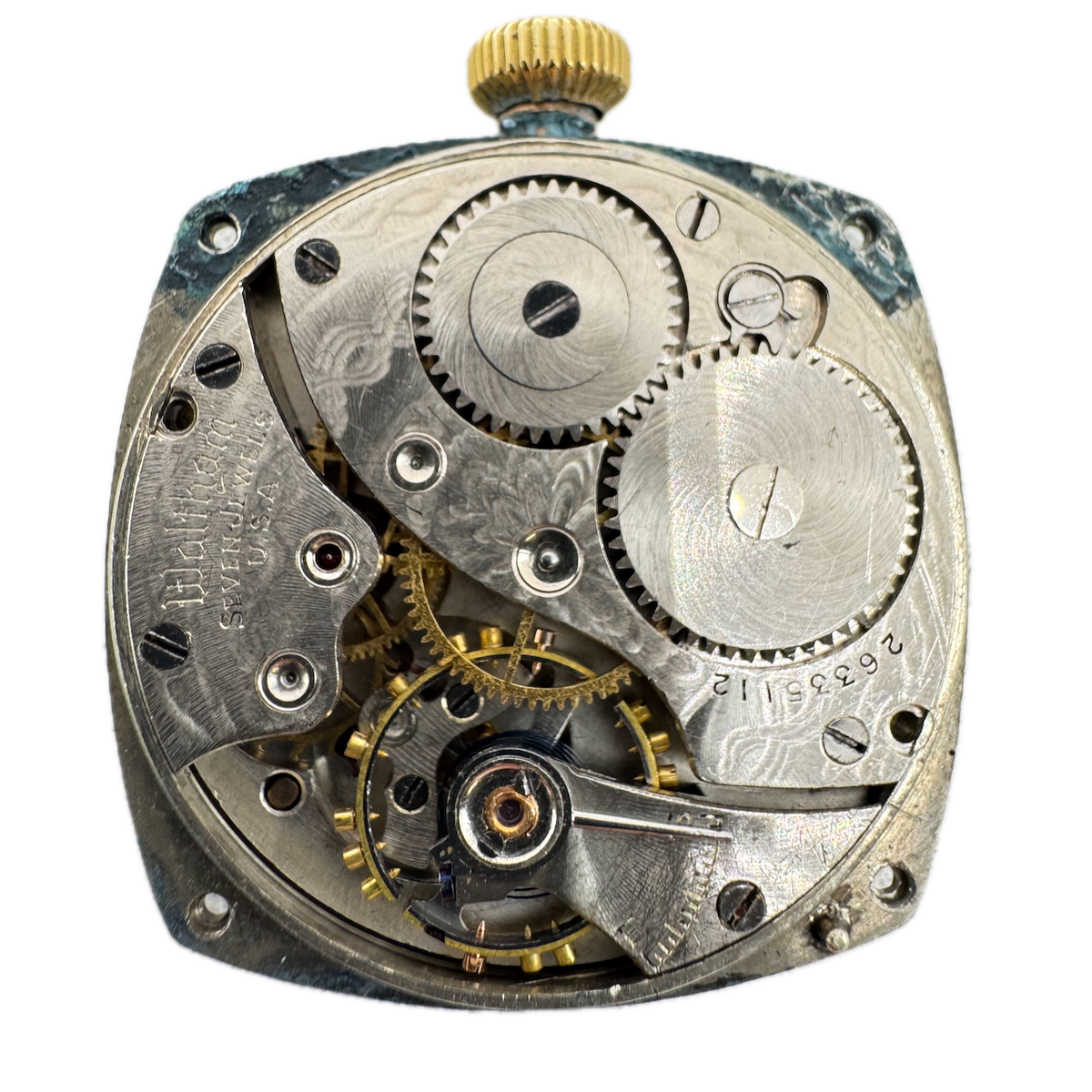 Vintage 30mm Waltham Cushion 7J Mechanical Men's Wristwatch Movement 361 USA