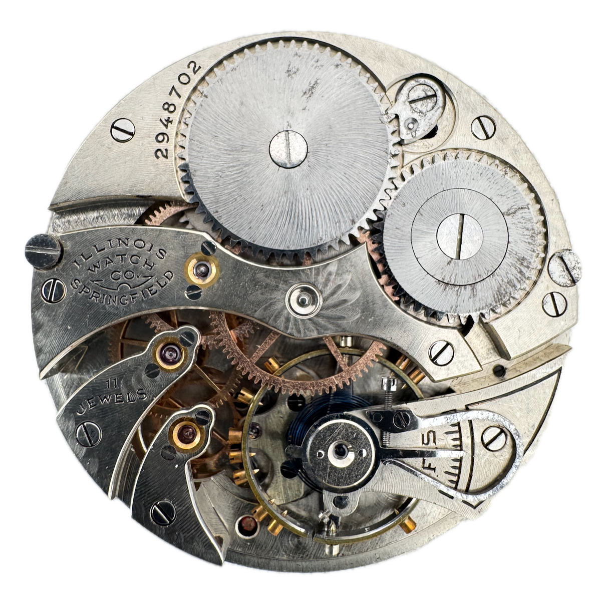 Antique 12s 1916 Illinois 11 Jewel Mechanical Pocket Watch Movement 401 USA
