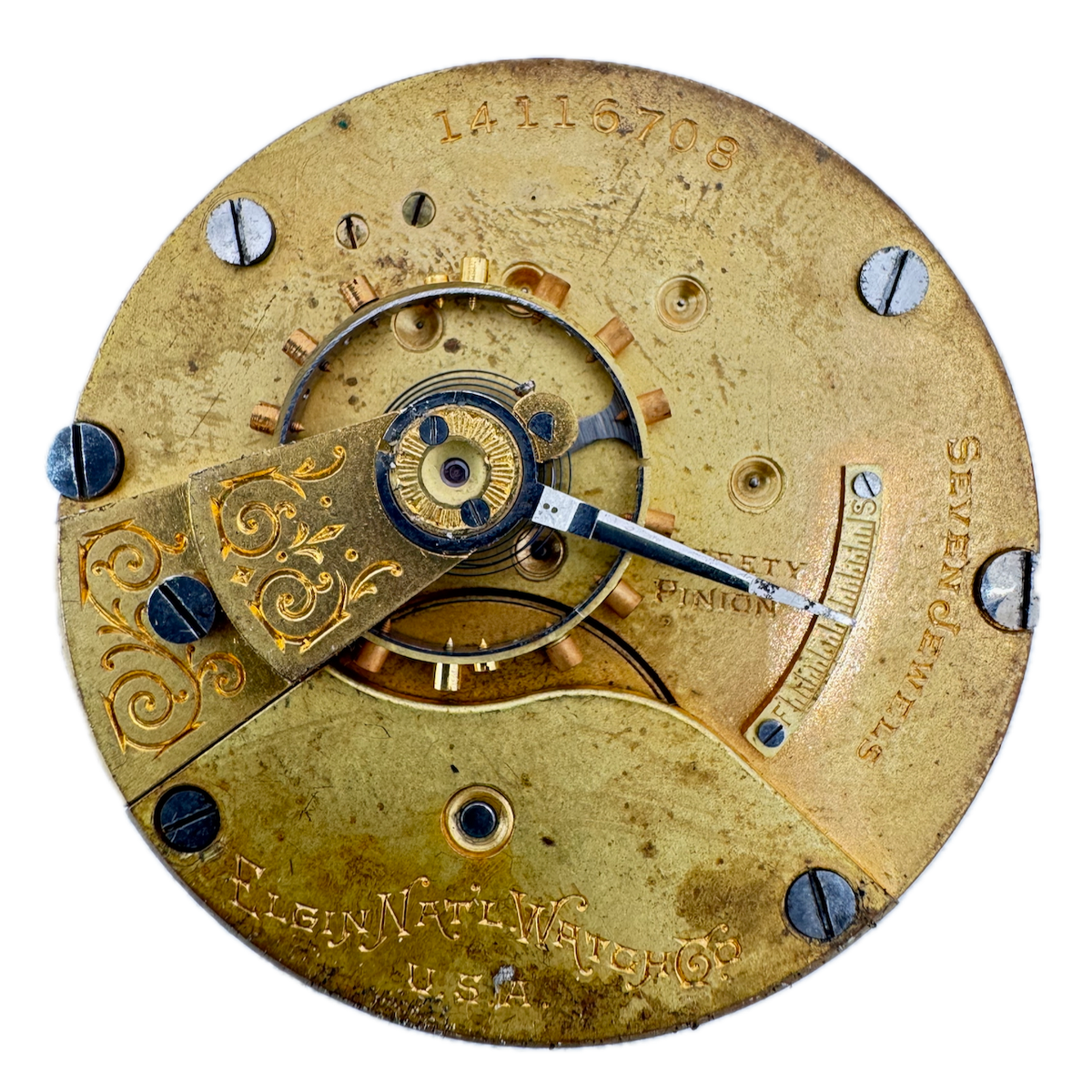 Antique 18s 1910 Elgin 7 Jewel Mechanical Hunter Pocket Watch Movement 309 USA