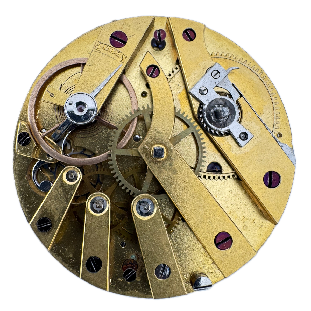 Antique 40mm Unbranded Key Wind Swiss Lever Pocket Watch Movement Swiss
