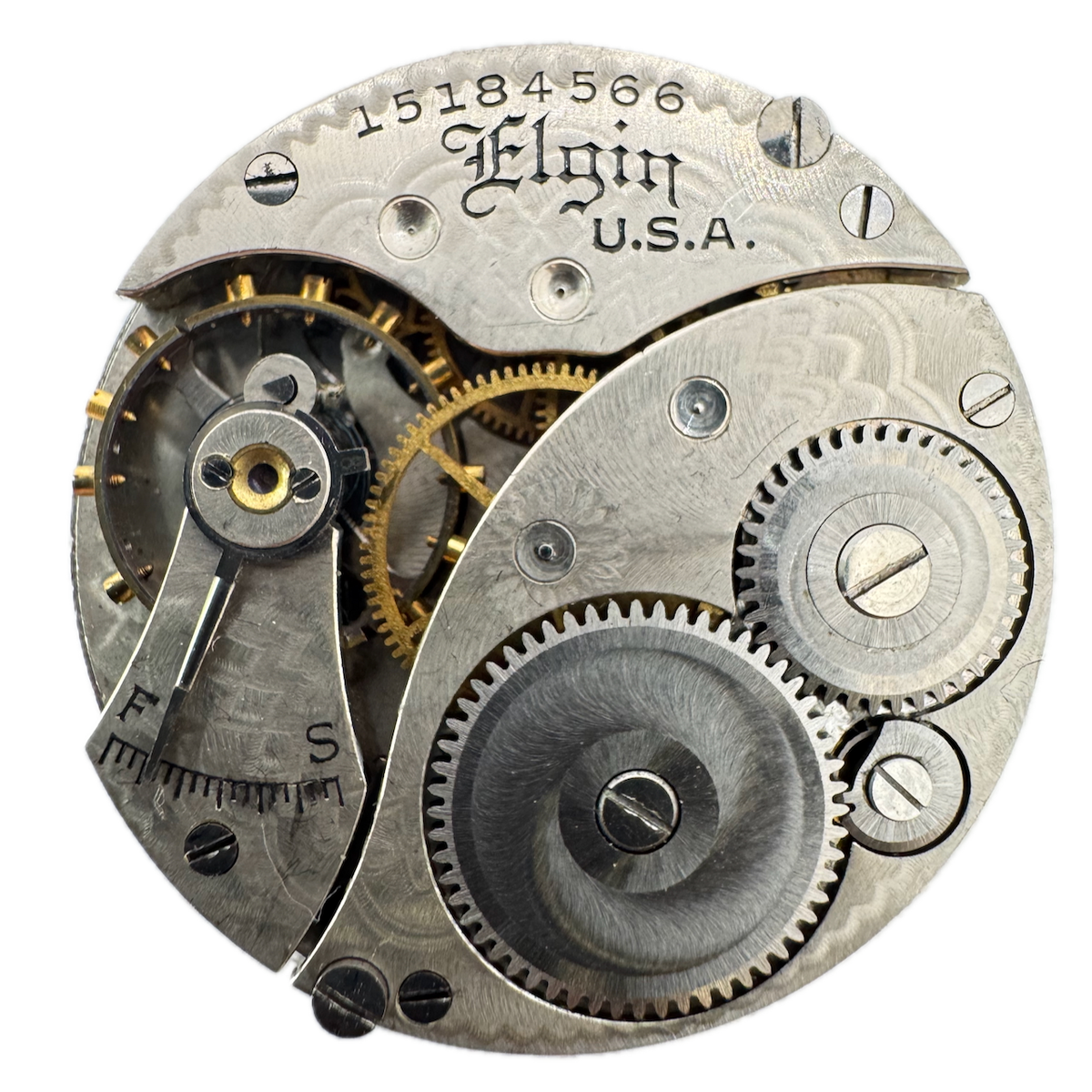 Antique 0s 1911 Elgin 7 Jewel Mechanical Hunter Pocket Watch Movement 320 USA
