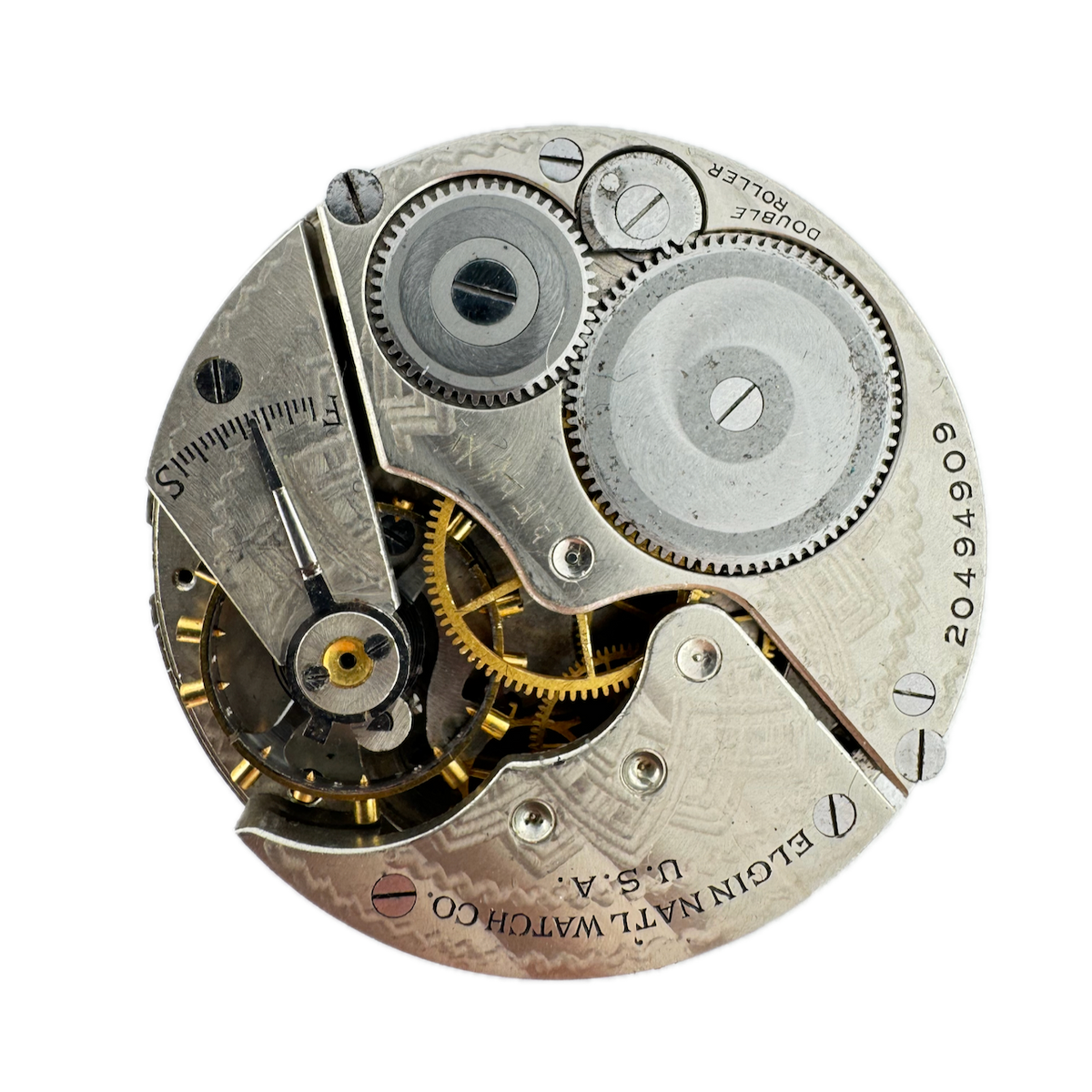 Antique 16 Size 1918 Elgin 7 Jewel Mechanical Pocket Watch Movement 291 USA