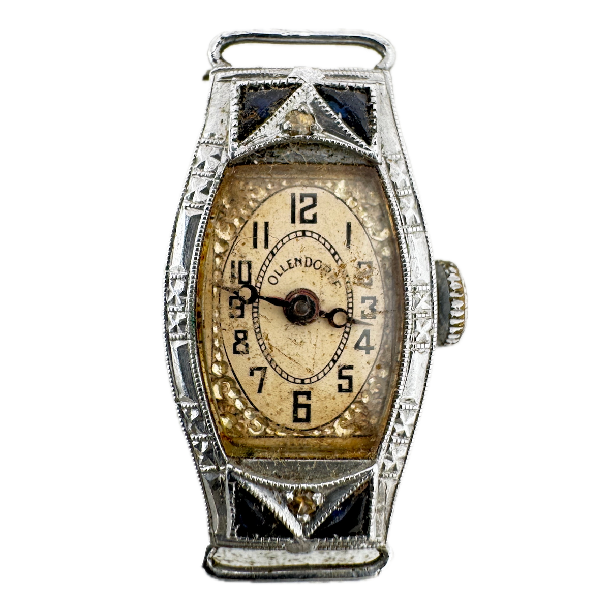 Vintage 14mm Olendorff Gemstone 15 Jewel Men's Mechanical Wristwatch Swiss