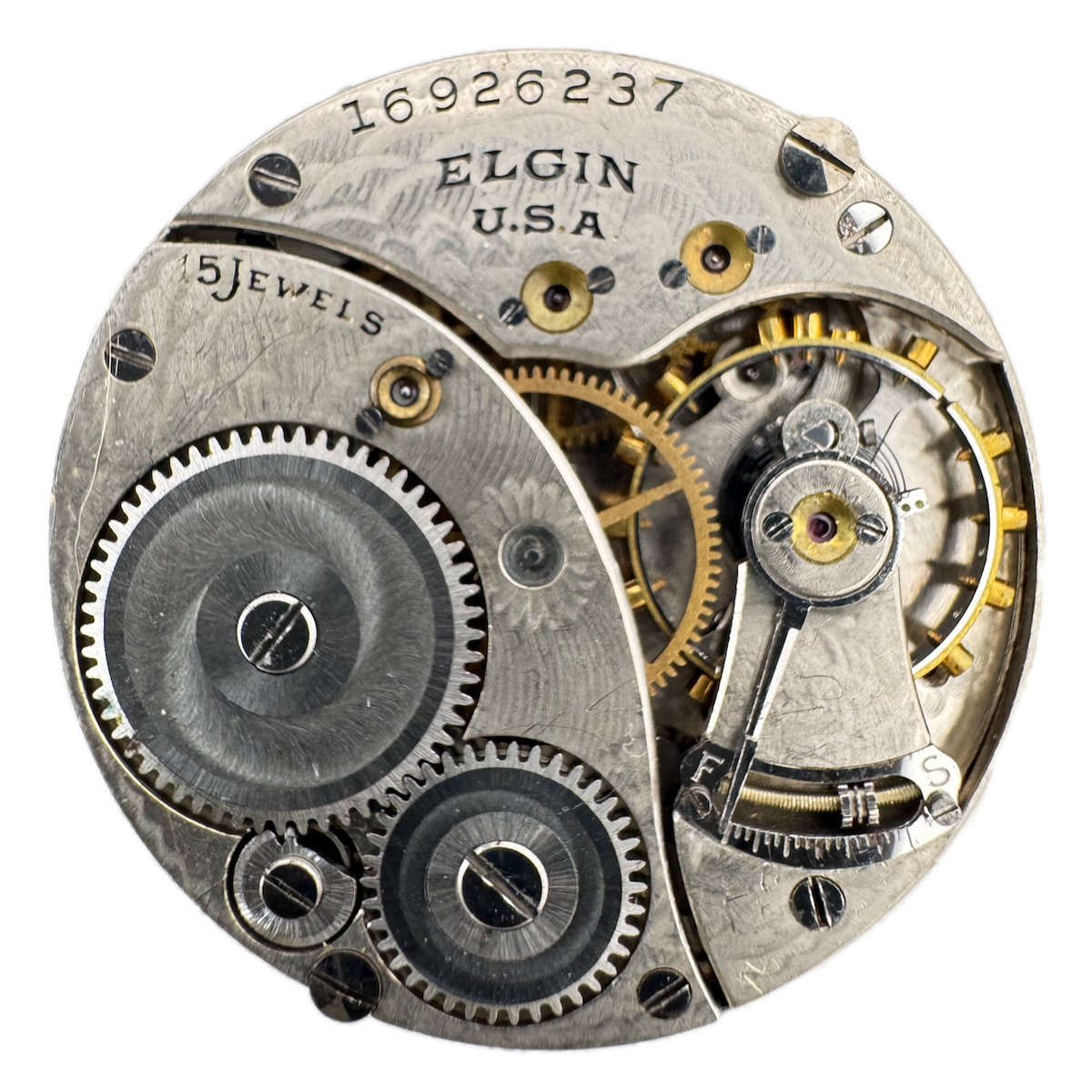 Antique 0s 1912 Elgin 15 Jewel Mechanical Pocket Watch Movement 355 USA