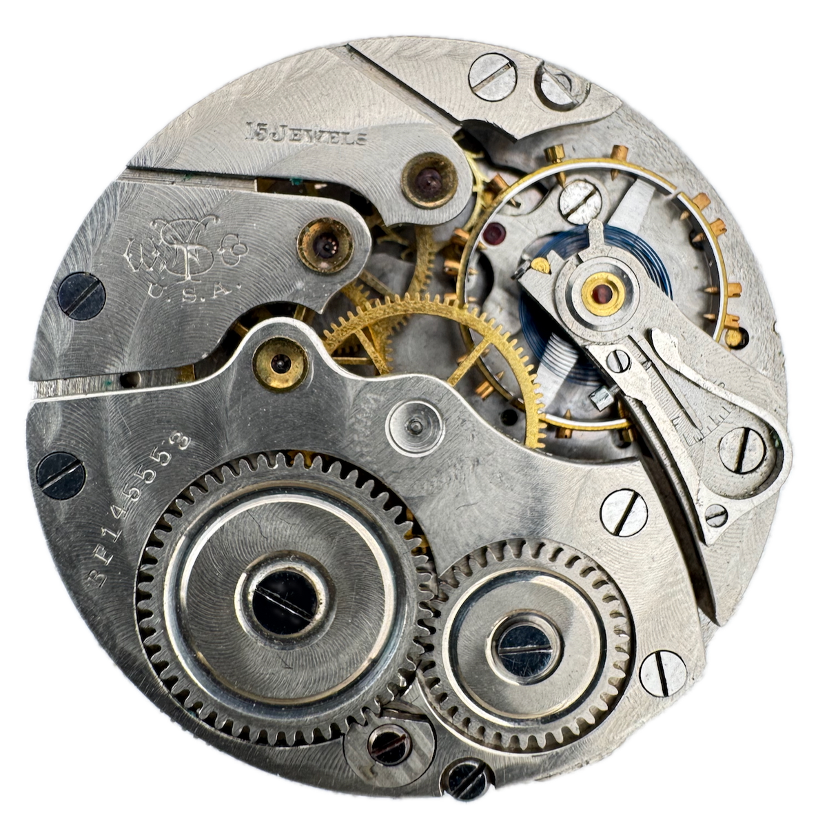 Antique 12s 1914 New York Standard 15j Mechanical Pocket Watch Movement 1571