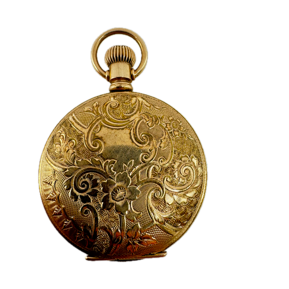 Antique 6S Champion Hunter Pocket Watch Case 10k Gold Filled Fancy Guilloche