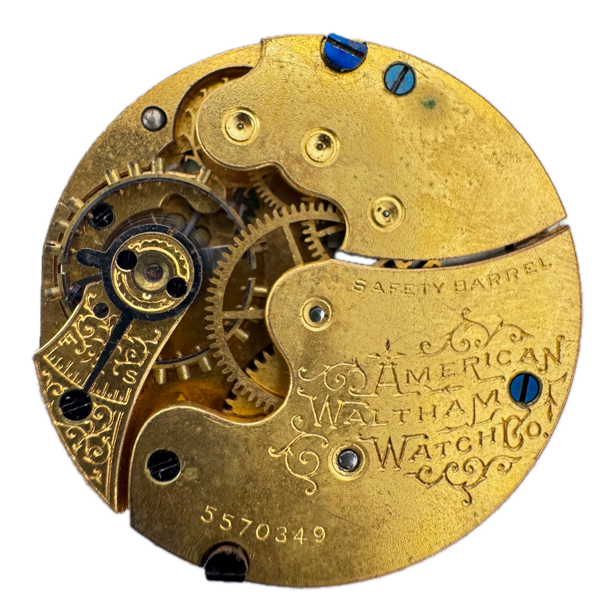 Antique 0s 1893 Waltham 7 Jewel Mechanical Hunter Pocket Watch Movement 60 USA