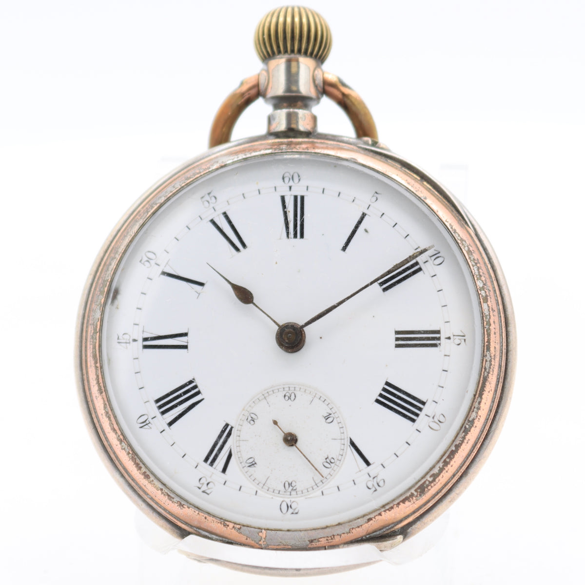 Antique Floral Cylinder Escapement Pocket Watch Sterling Silver France