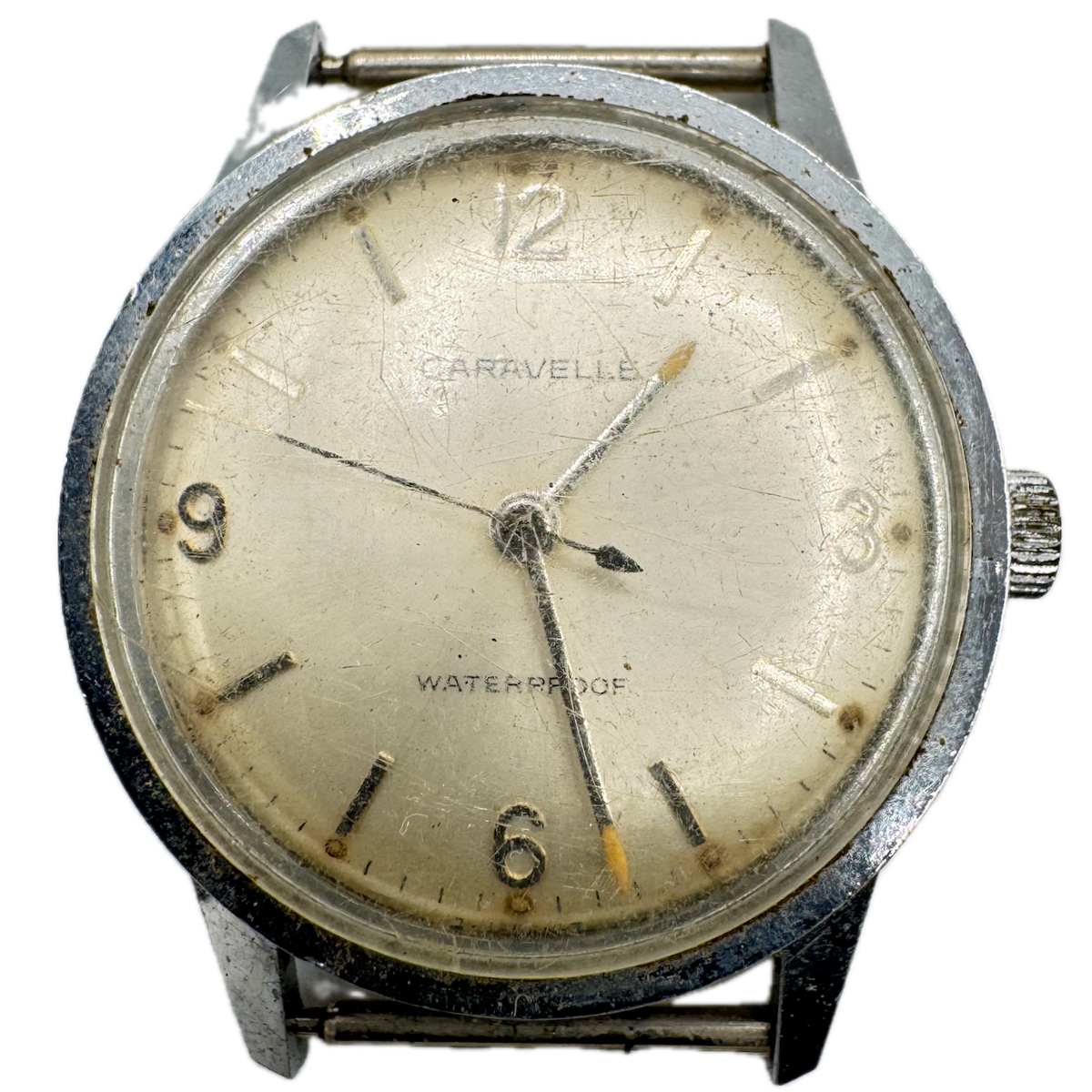 Vintage 1967 Caravelle Sunburst Men's Mechanical Wristwatch Japan Steel & Chrome
