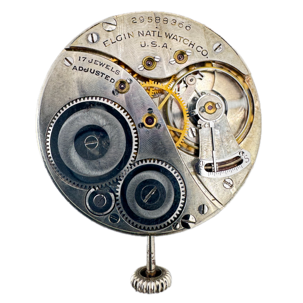 Antique 12s 1927 Elgin 17 Jewel Mechanical Pocket Watch Movement 479 USA