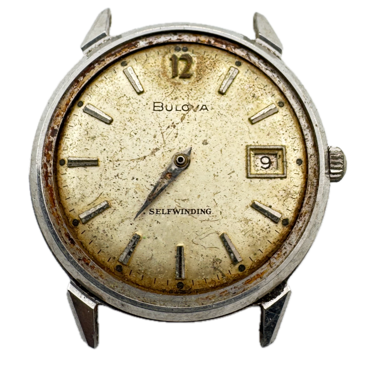 Vintage 1966 Bulova 2519 Horn Lugs Date Men's Automatic Wristwatch 11 ALACD