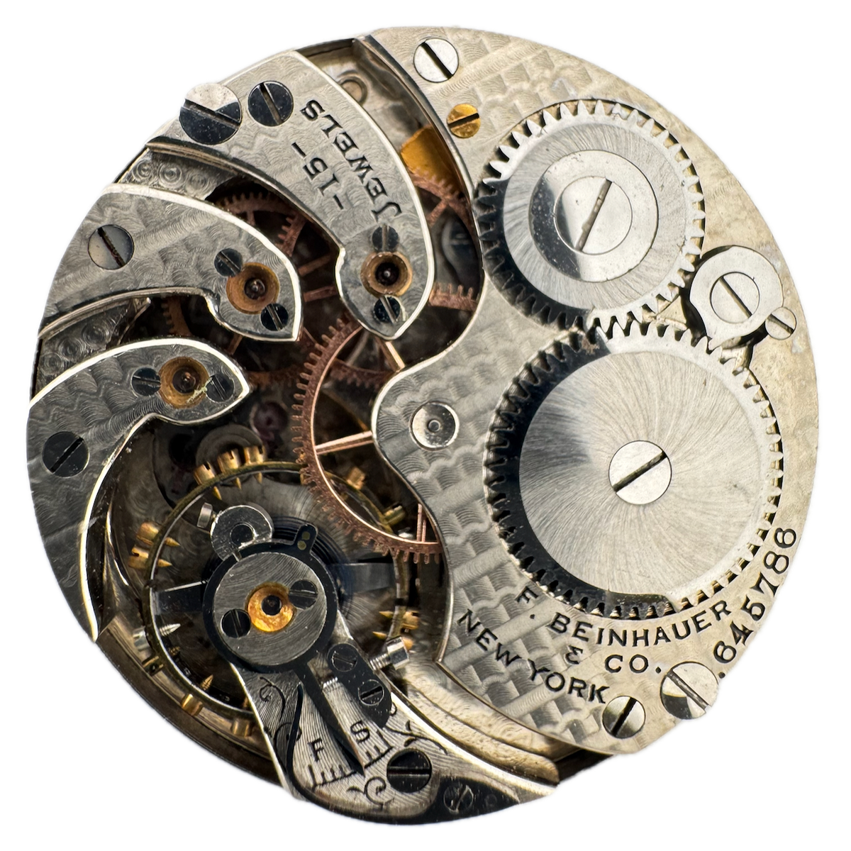 Antique 0s Rockford 162 Beinhauer Mechanical Hunter Pocket Watch Movement Runs