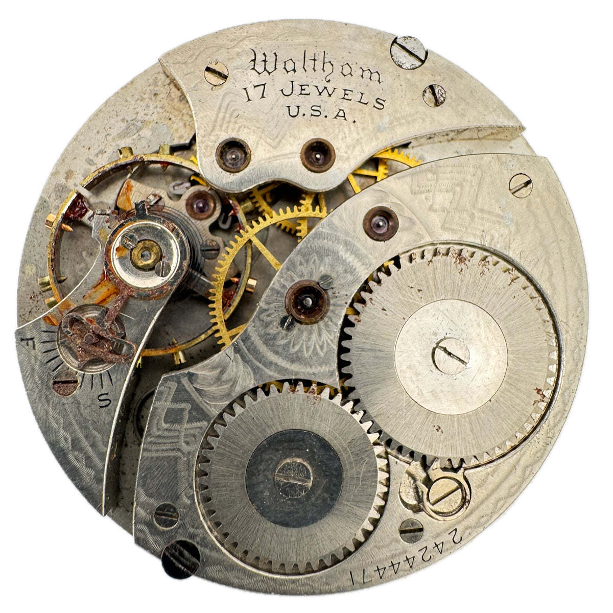Antique 12s 1922 Waltham 1894 17J Mechanical Openface Pocketwatch Mov’t No. 225