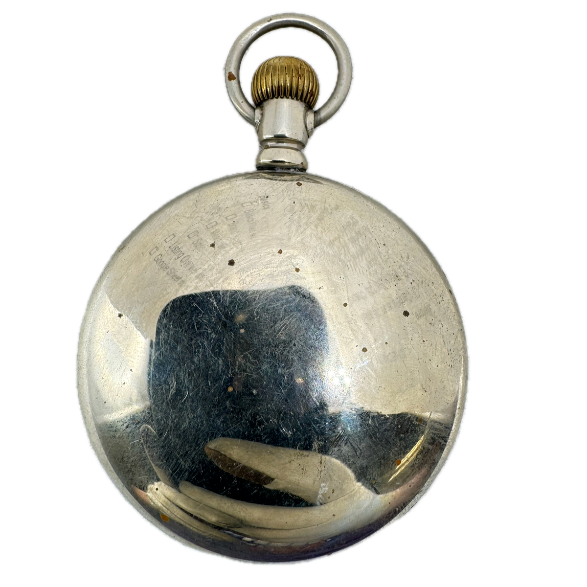 Antique 18s Philadelphia Pocket Watch Case Mechanical Silverode Gold Crown USA