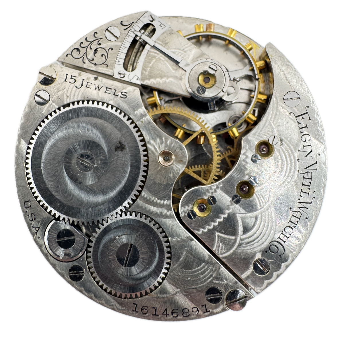 Antique 16s 1912 Elgin 15 Jewel Mechanical Hunter Pocket Watch Movement 312 USA