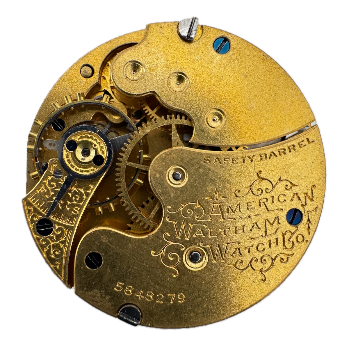 Antique 0s 1893 Waltham 7 Jewel Mechanical Hunter Pocket Watch Movement 60 USA