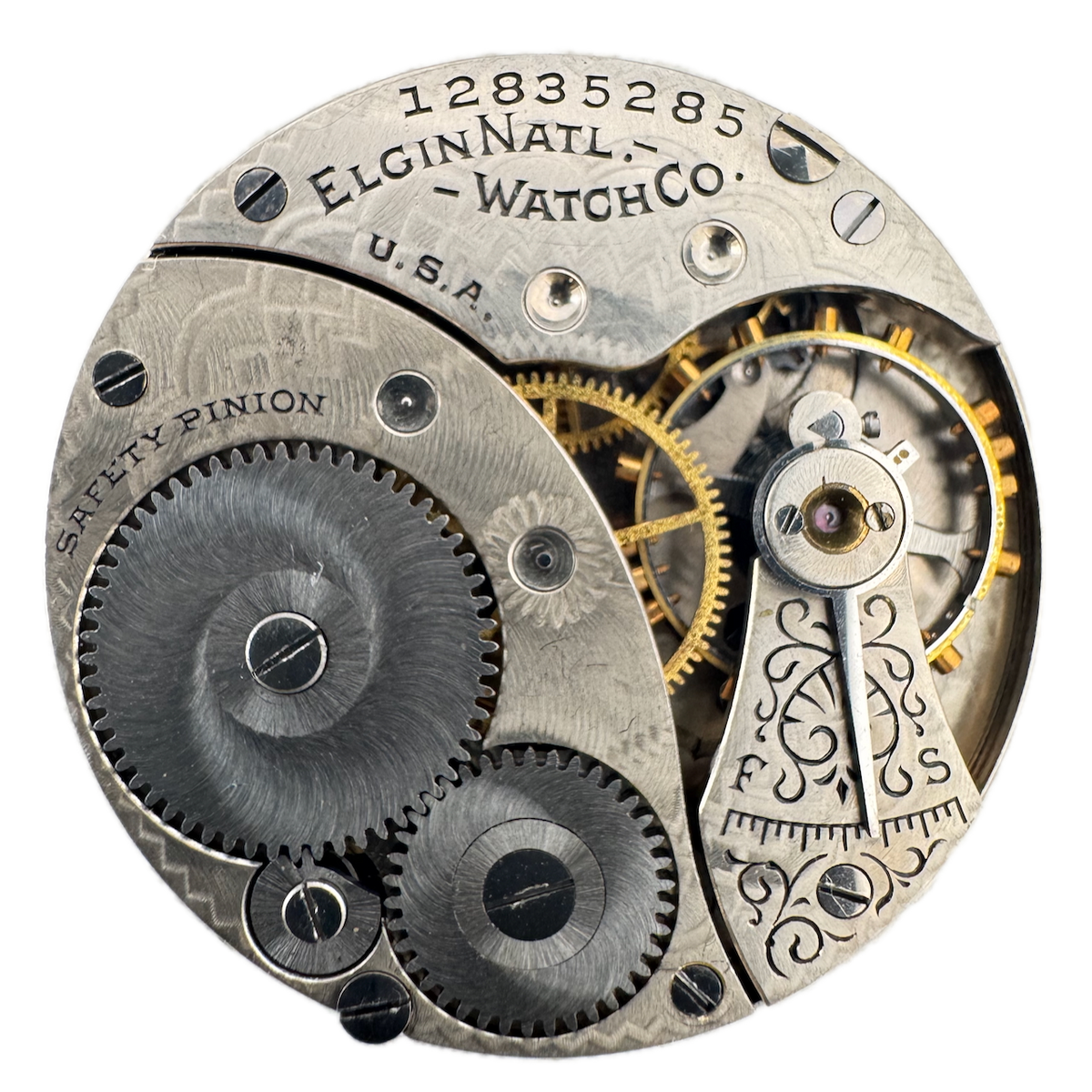 Antique 0s 1907 Elgin 7 Jewel Mechanical Pocket Watch Movement 324 USA