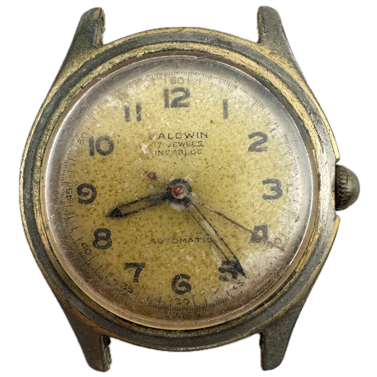 Vintage Baldwin Military Style Men's Automatic Wristwatch F 690 Bidynator Swiss