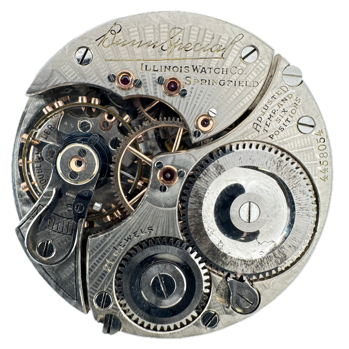 Antique 16s 1923 Illinois Mechanical Railroad Pocket Watch Movement Bunn Special