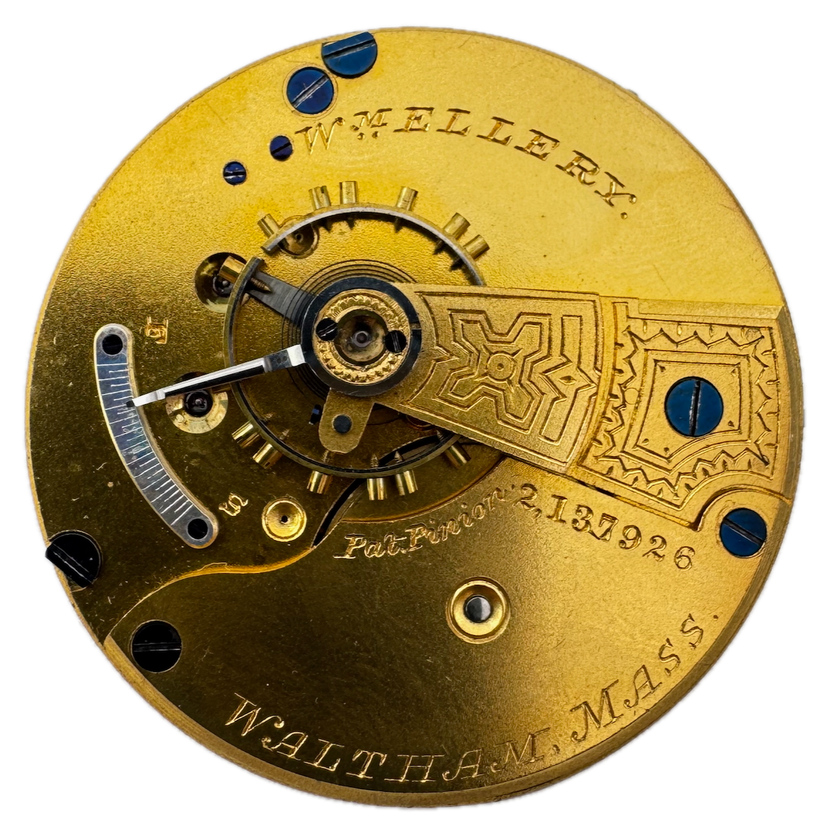 Antique 18s 1883 Waltham 11 Jewel Mechanical Pocket Watch Movement Wm Ellery